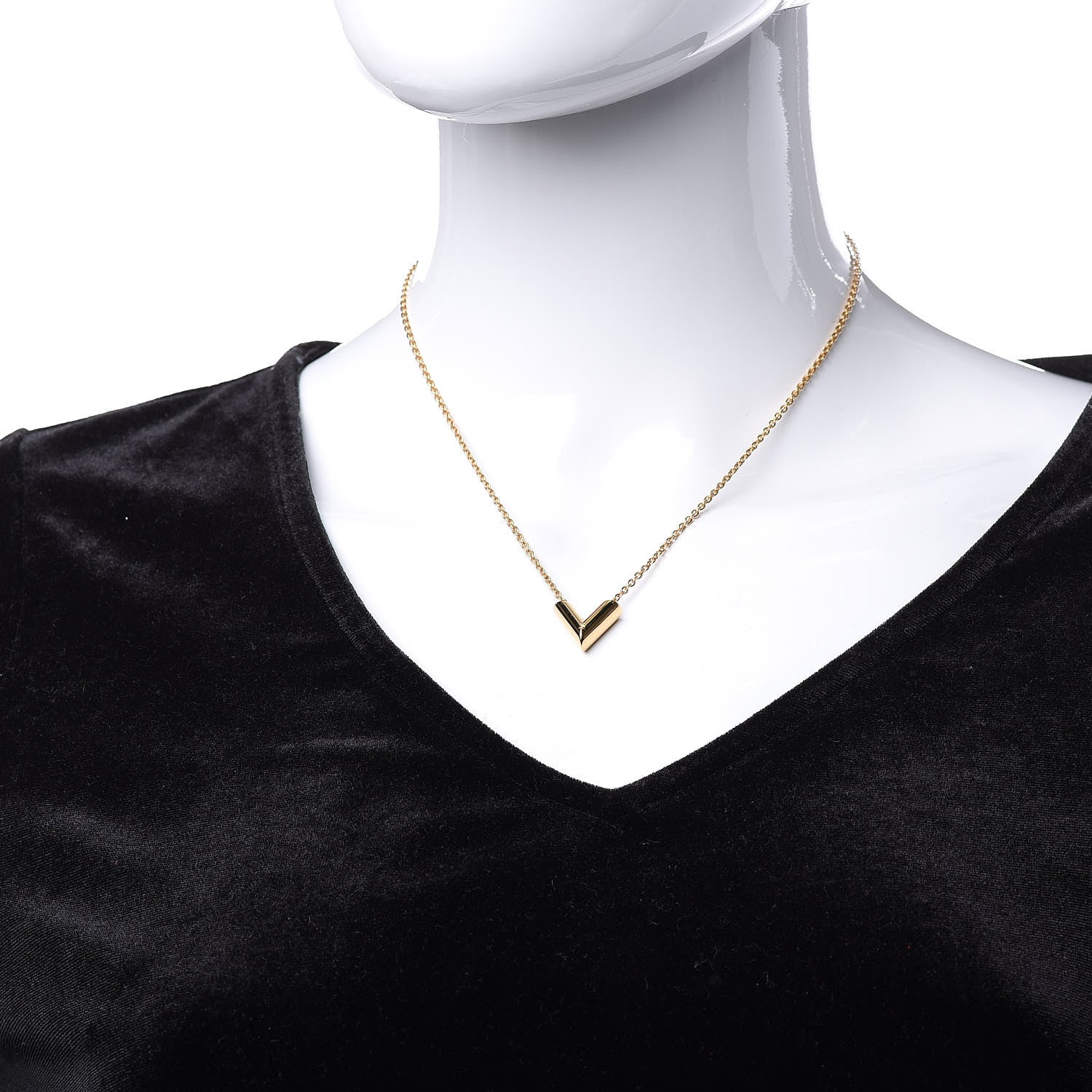Louis Vuitton Essential V Necklace Gold 2 of 6