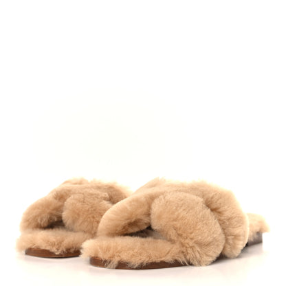 Hermes Woolskin Oran Sandals 37 Beige Argile 3 of 8