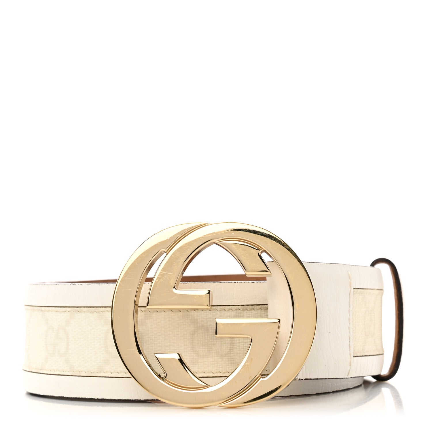 Gucci GG Supreme Monogram Calfskin Double G 40mm Belt 70 28 Off White 1 of 6