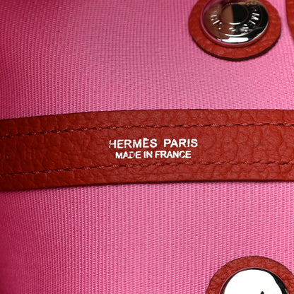 Hermes Toile Militaire Vache Country Garden Party Tote 30 Bubblegum Rouge Duchesse 6 of 11