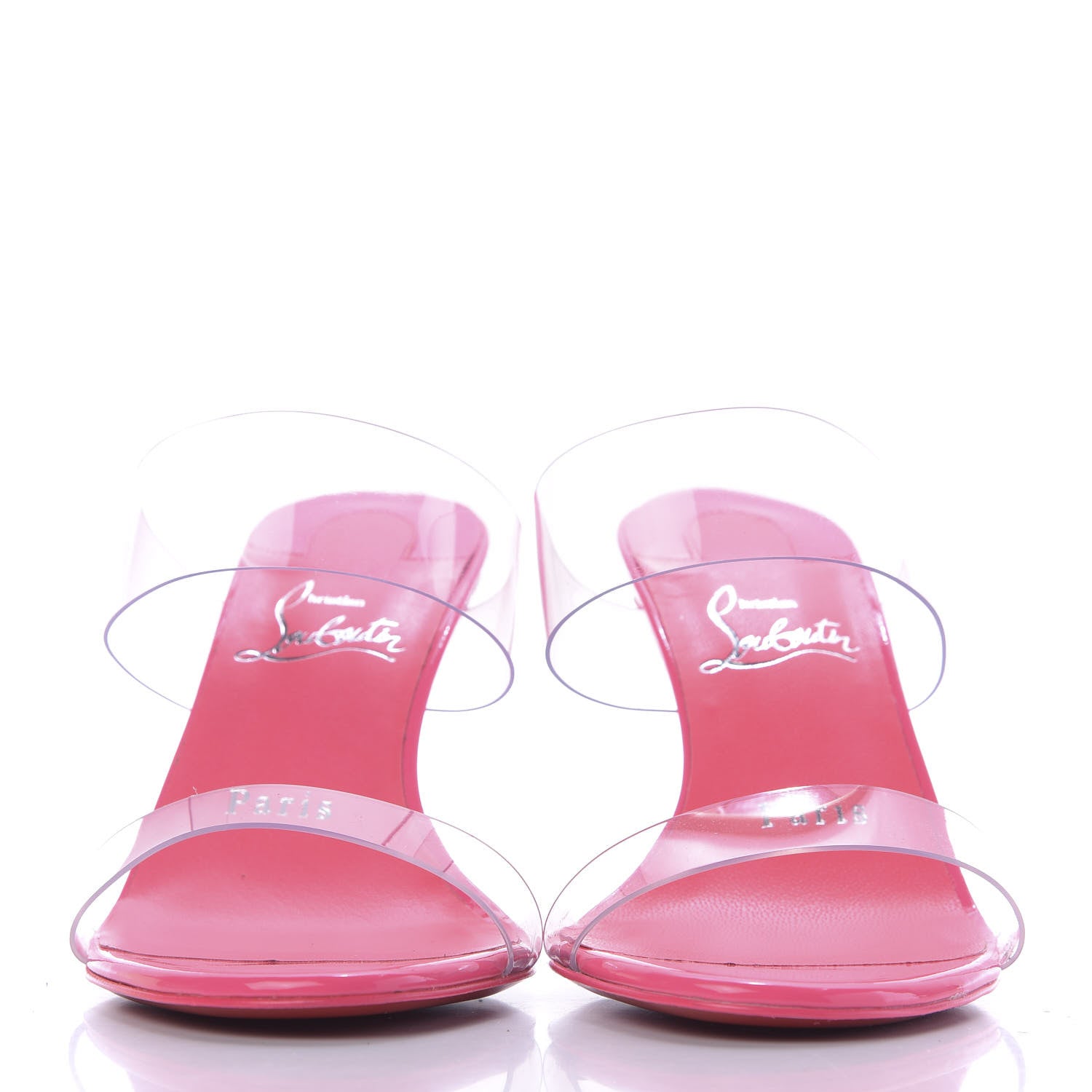 Christian Louboutin Patent PVC Just Nothing 85 Slide Sandals 36.5 Magnifique 2 of 12