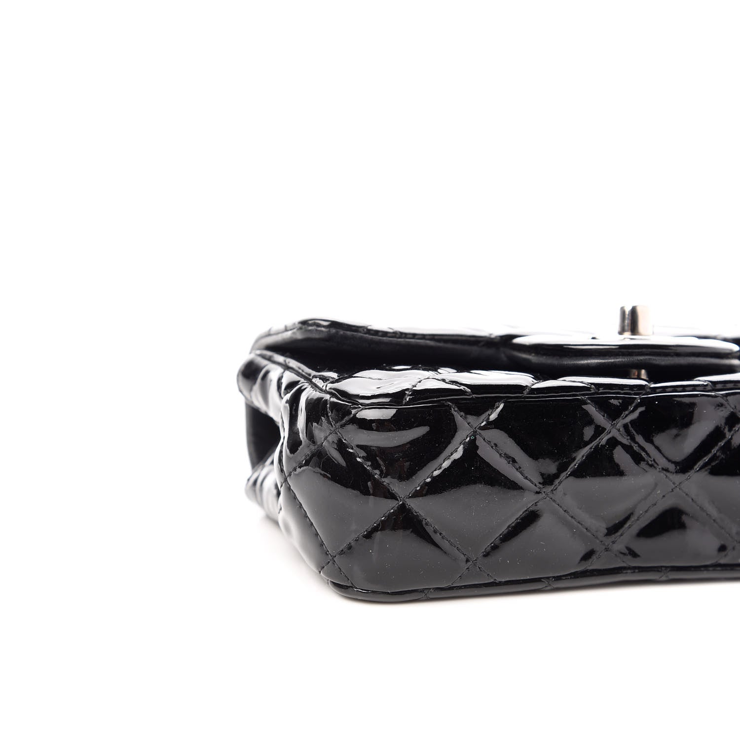 Chanel Patent Calfskin Quilted Extra Mini Rectangular Flap Black 8 of 10