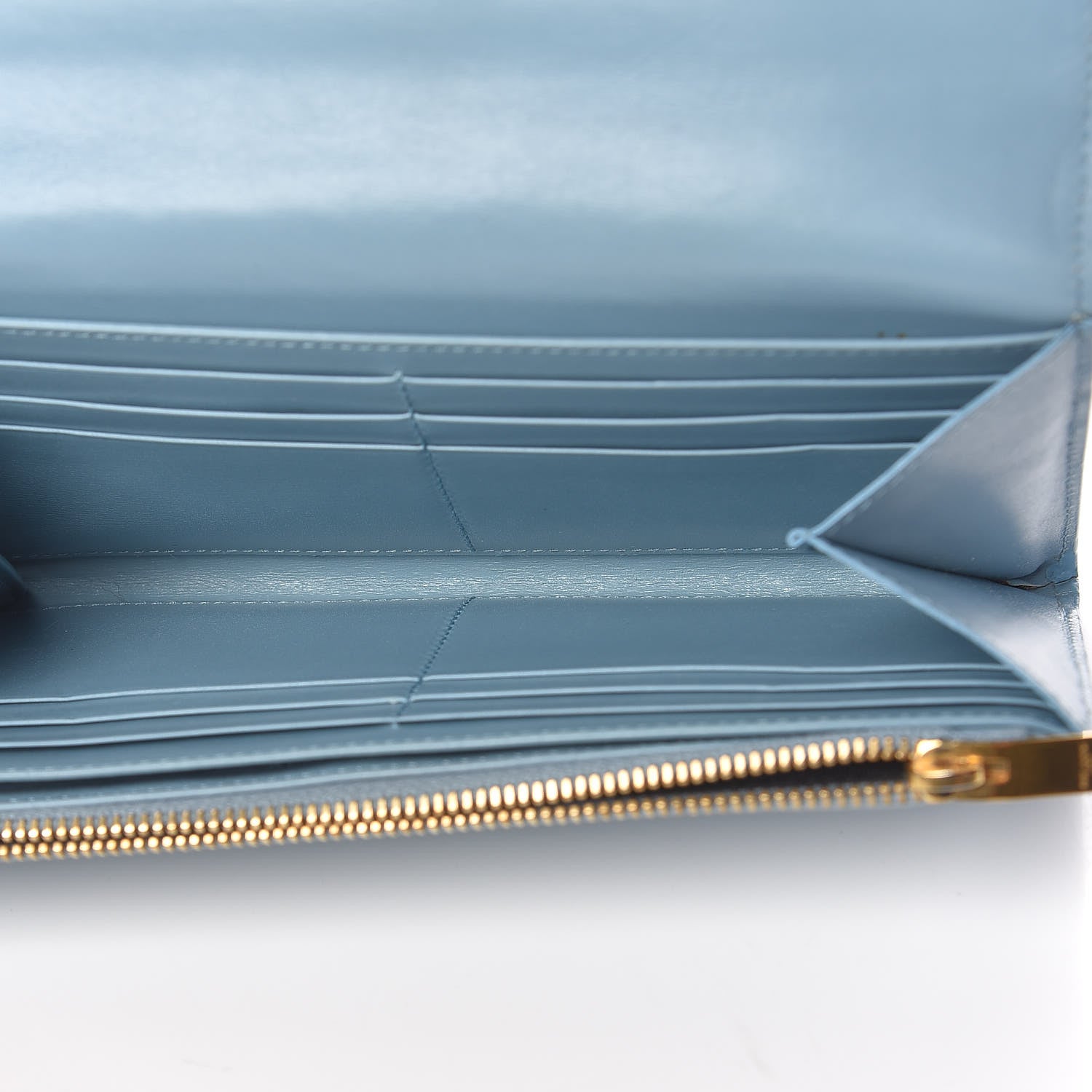 Saint Laurent Calfskin Classic Large Marquage Flap Wallet Blue 5 of 16