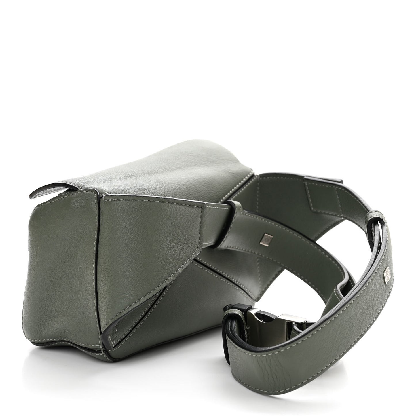 Calfskin Mini Puzzle Bumbag Dark Sage