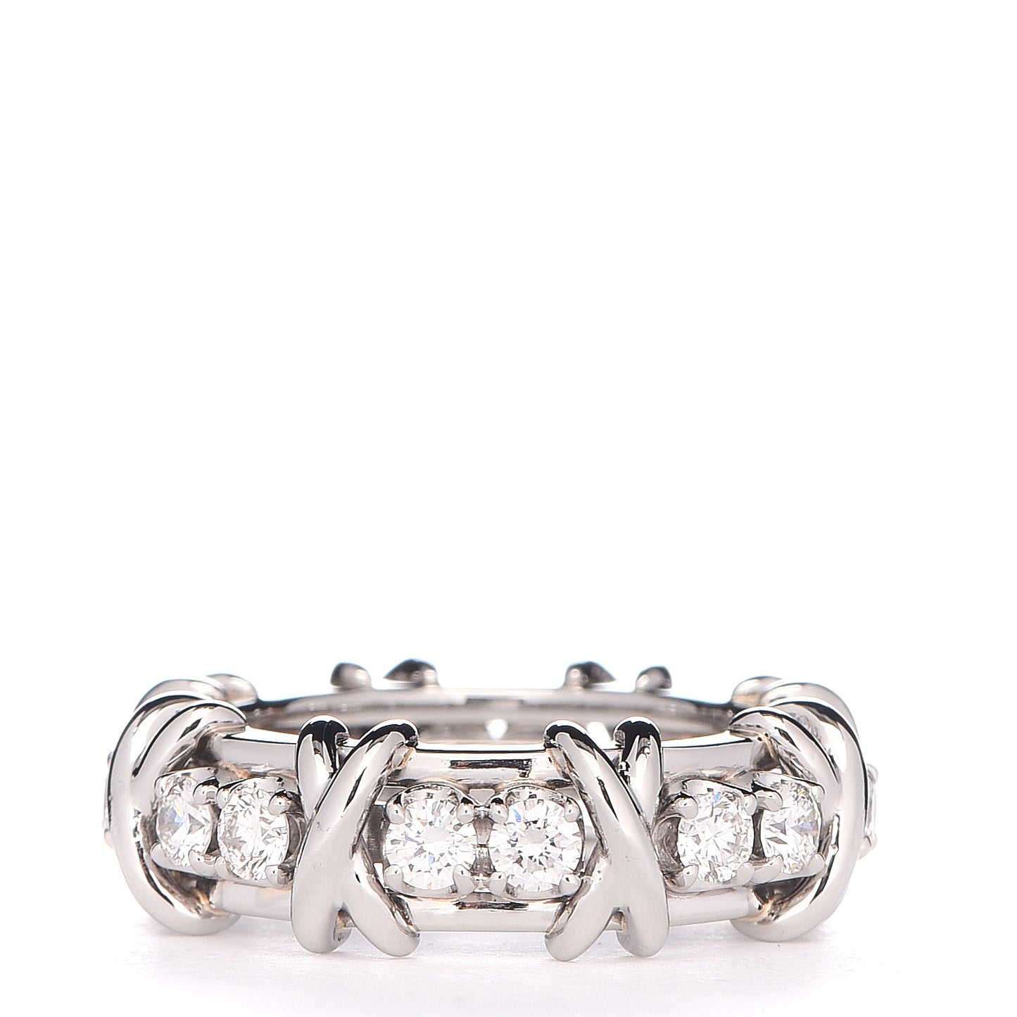 Platinum Diamond Schlumberger Sixteen Stone Ring 45 3.5