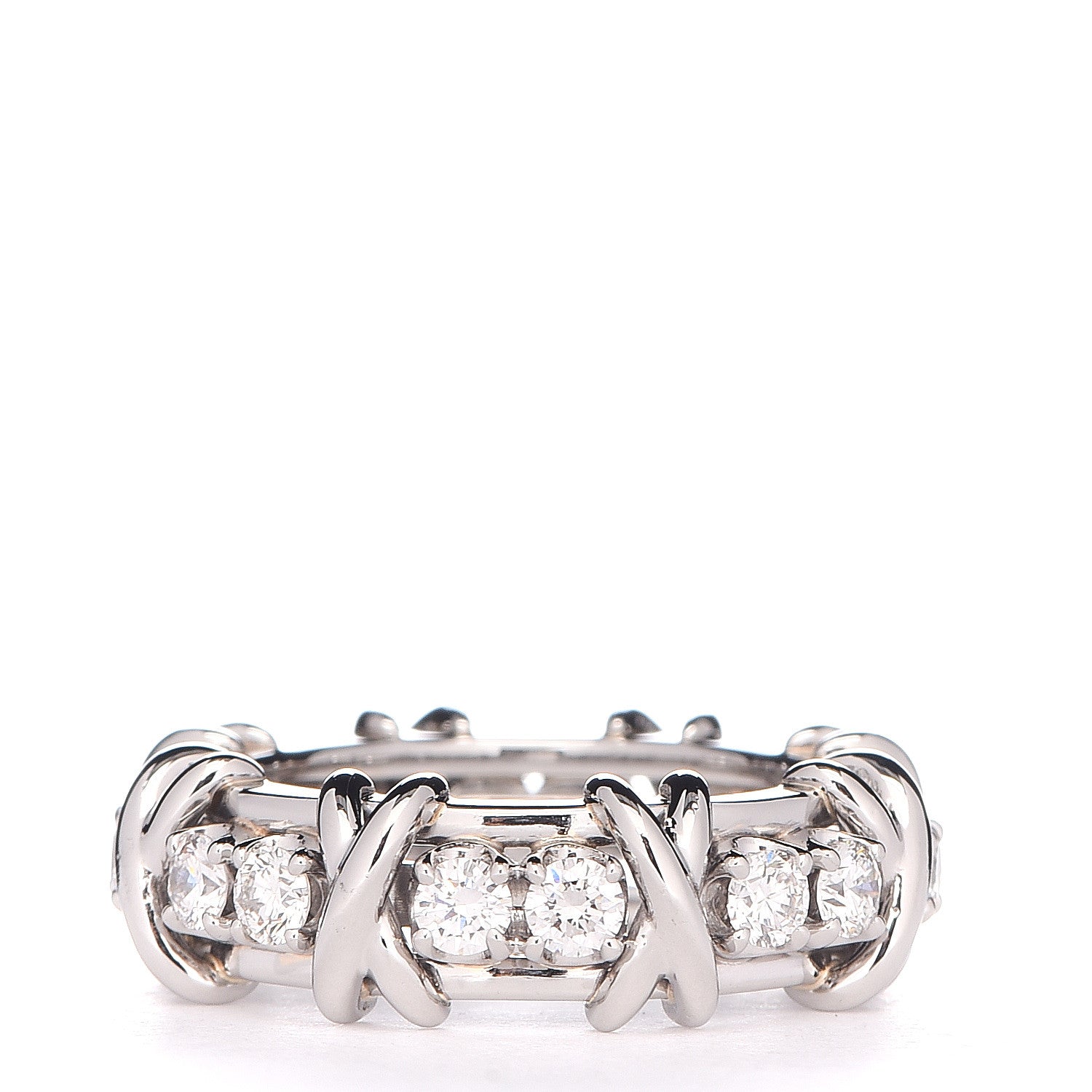 Tiffany Platinum Diamond Schlumberger Sixteen Stone Ring 45 3.5 3 of 8