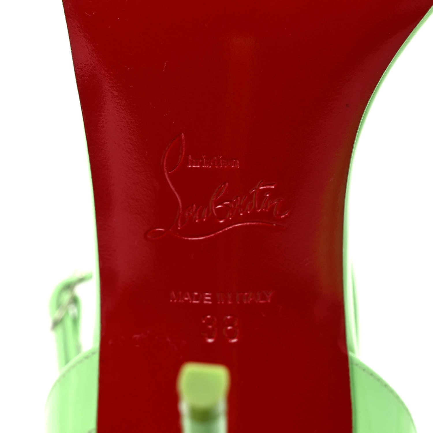 Christian Louboutin Patent Loubigirl 100 Sandals 38 Tropique 6 of 7