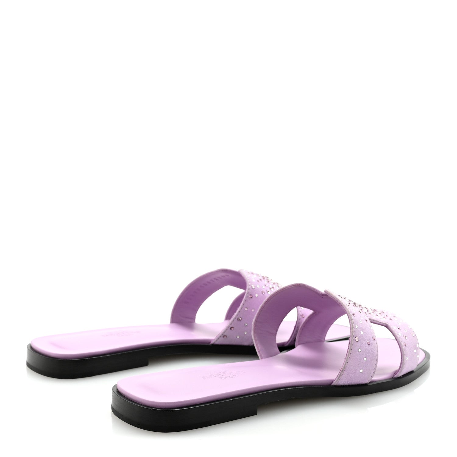 Hermes Suede Goatskin Crystal Oran Sandals 37 Violet Amethyste 5 of 10