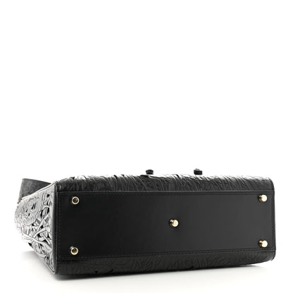 Christian Dior Calfskin Laser Cut Large Lady Dior Black 4 of 10
