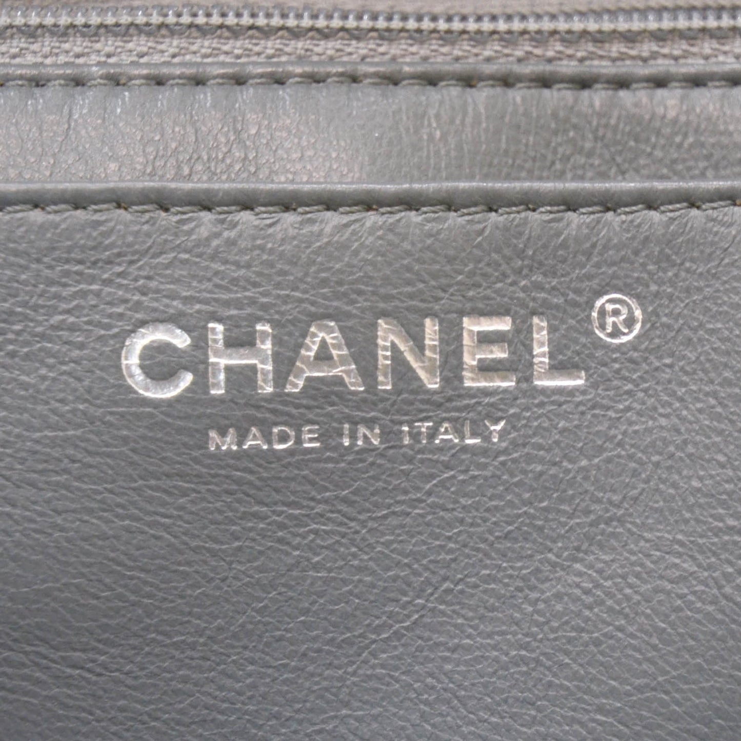 Patent Quilted Jumbo Flap Bag Grey