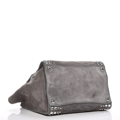 Prada Scamosciato Suede Studded Crystal Twin Pocket Tote Marmo 5 of 16