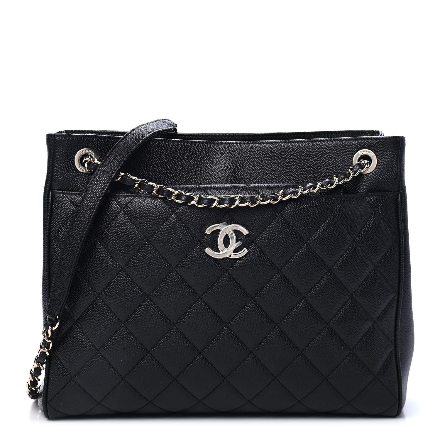 Chanel Caviar Quilted In Out Flap Shopping Tote Black 1 of 6