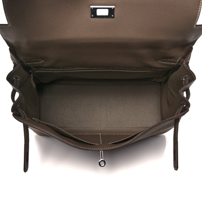 Hermes Togo Kelly Retourne 35 Etoupe 5 of 10