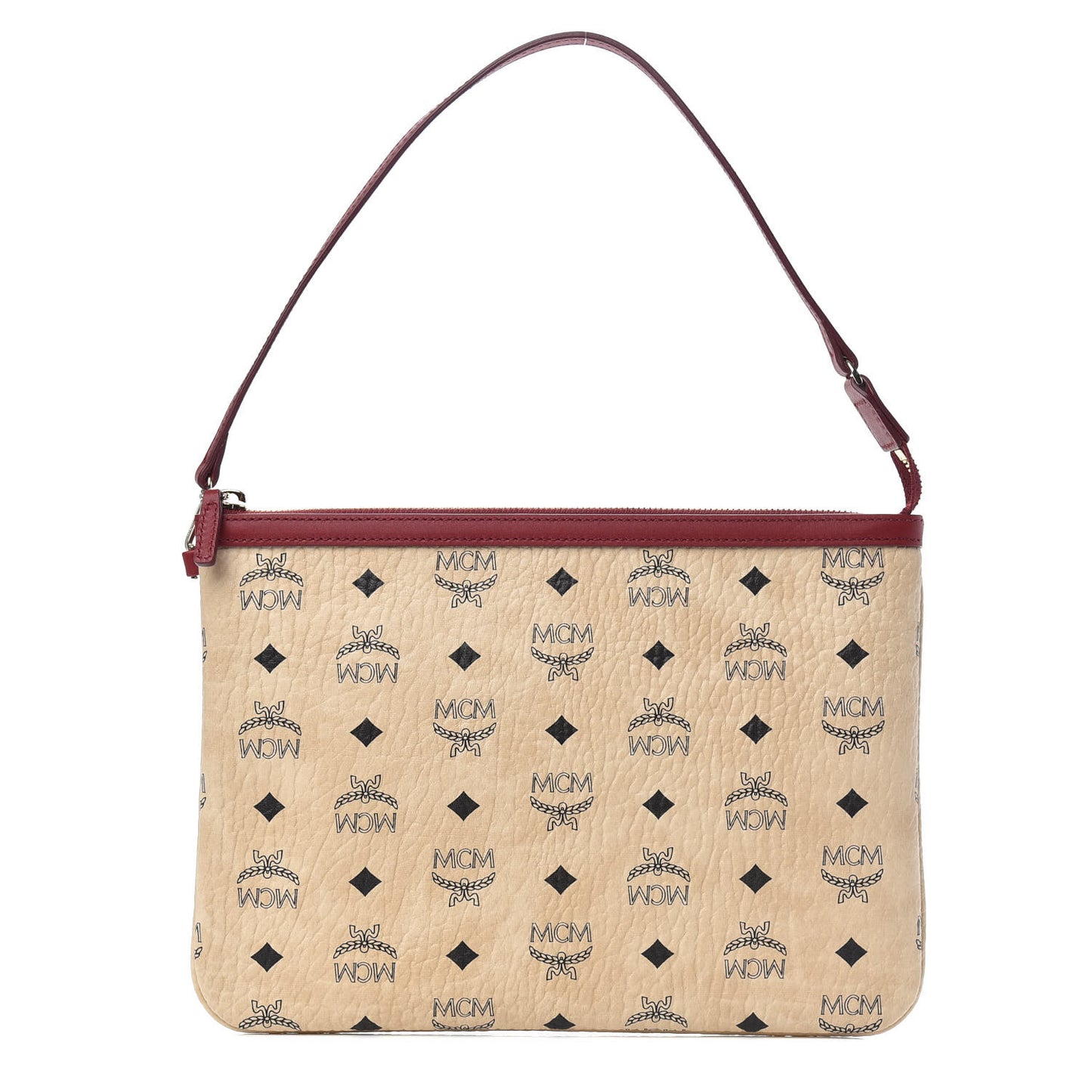 Visetos Liz Shopper Tote Pouch Beige Ruby Red