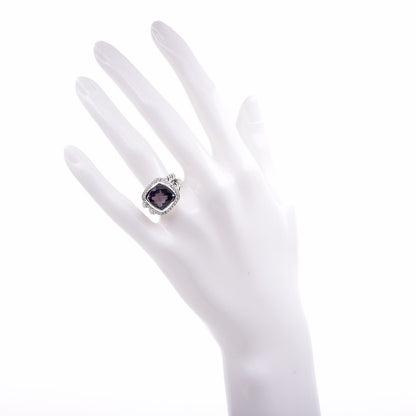 David Yurman Sterling Silver Diamond Amethyst 11mm Albion Ring 53 6.5 2 of 6