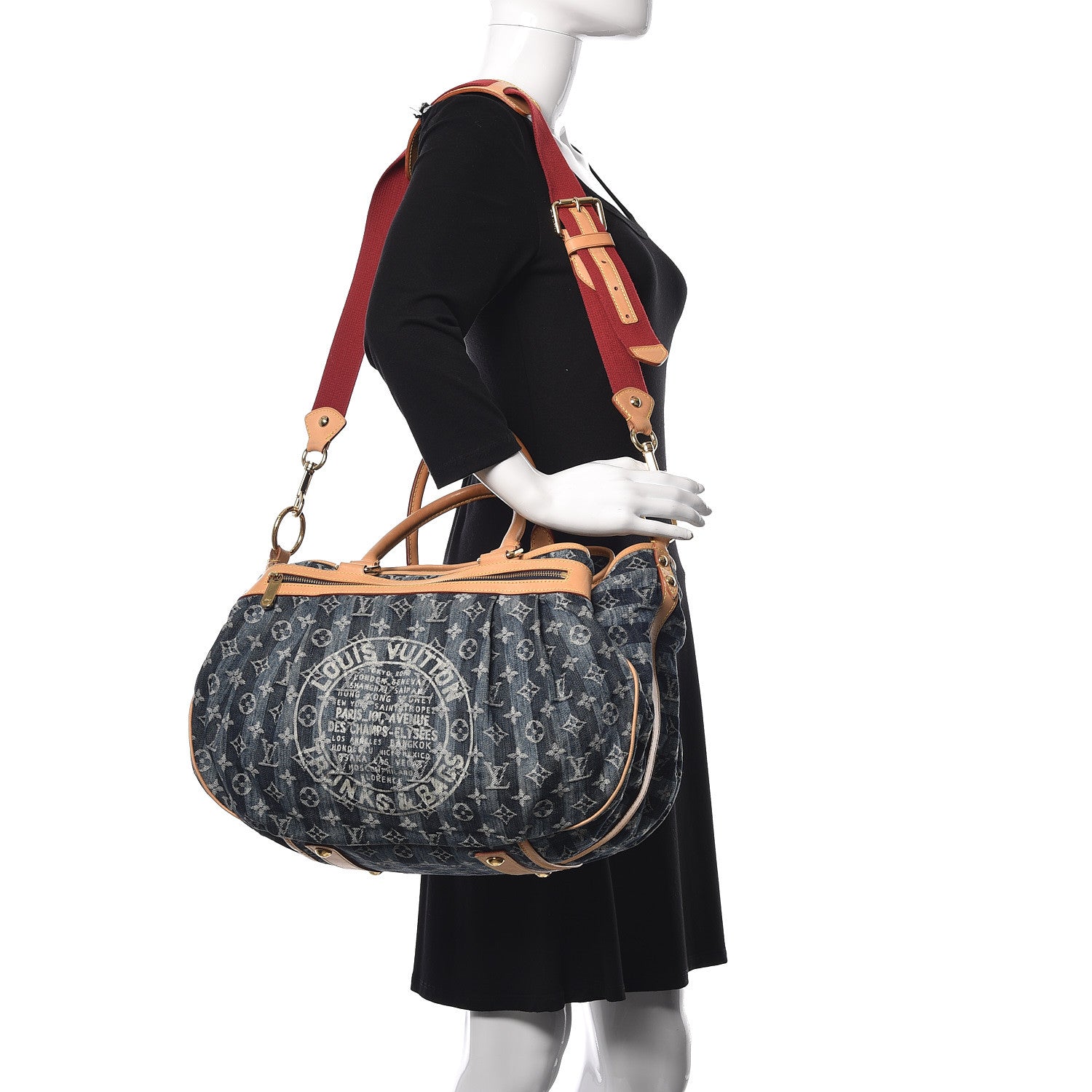 Louis Vuitton Denim Raye Cabas GM 2 of 18