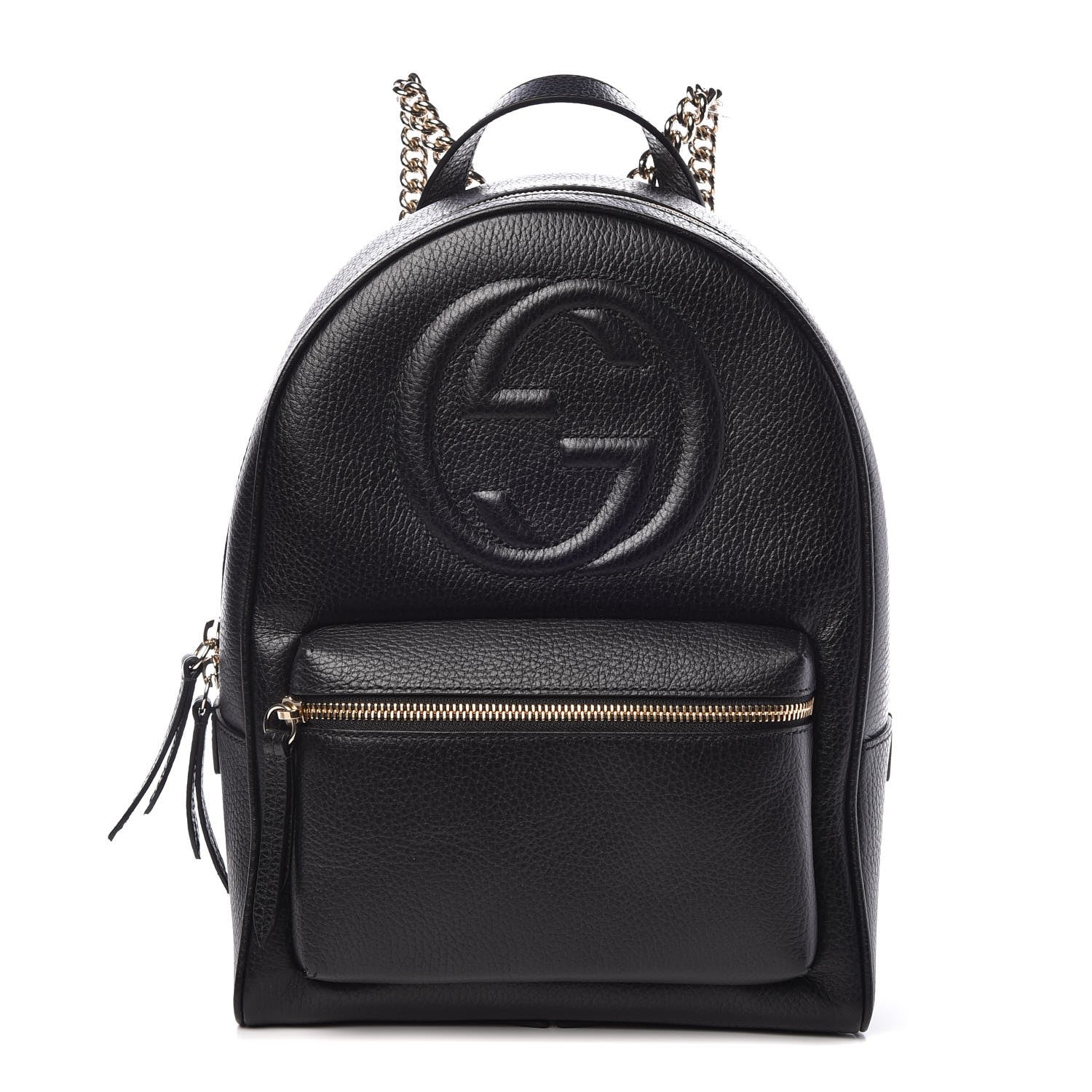 Gucci Pebbled Calfskin Soho Chain Backpack Black 1 of 7