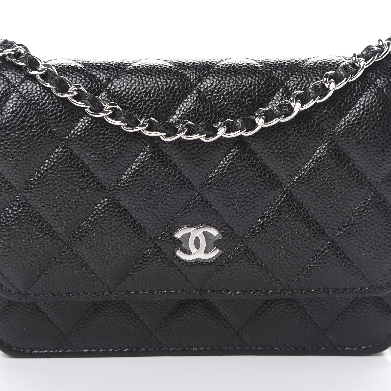 Chanel Caviar Quilted Mini Wallet On Chain WOC Black 7 of 10