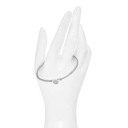 David Yurman Sterling Silver Diamond 3mm Chatelaine Bracelet 2 of 4