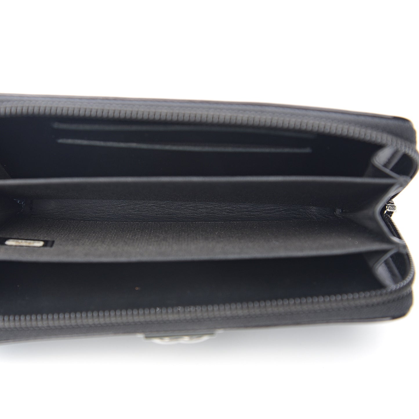 Patent Quilted Small Boy Zip Around Wallet Black