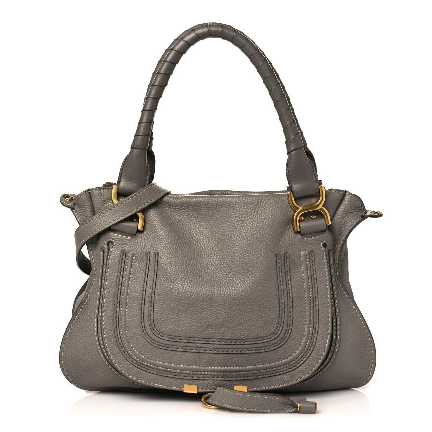 Calfskin Medium Marcie Satchel Cashmere Grey