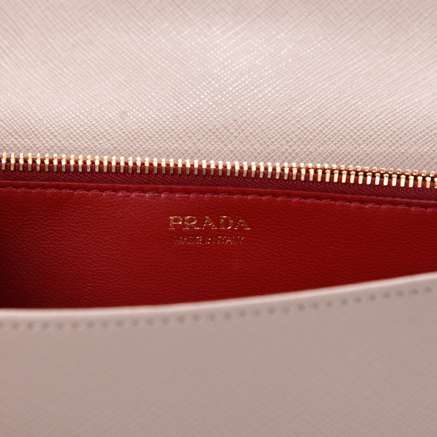 Prada Saffiano Lux Monocrome Chain Wallet Cipria 10 of 11