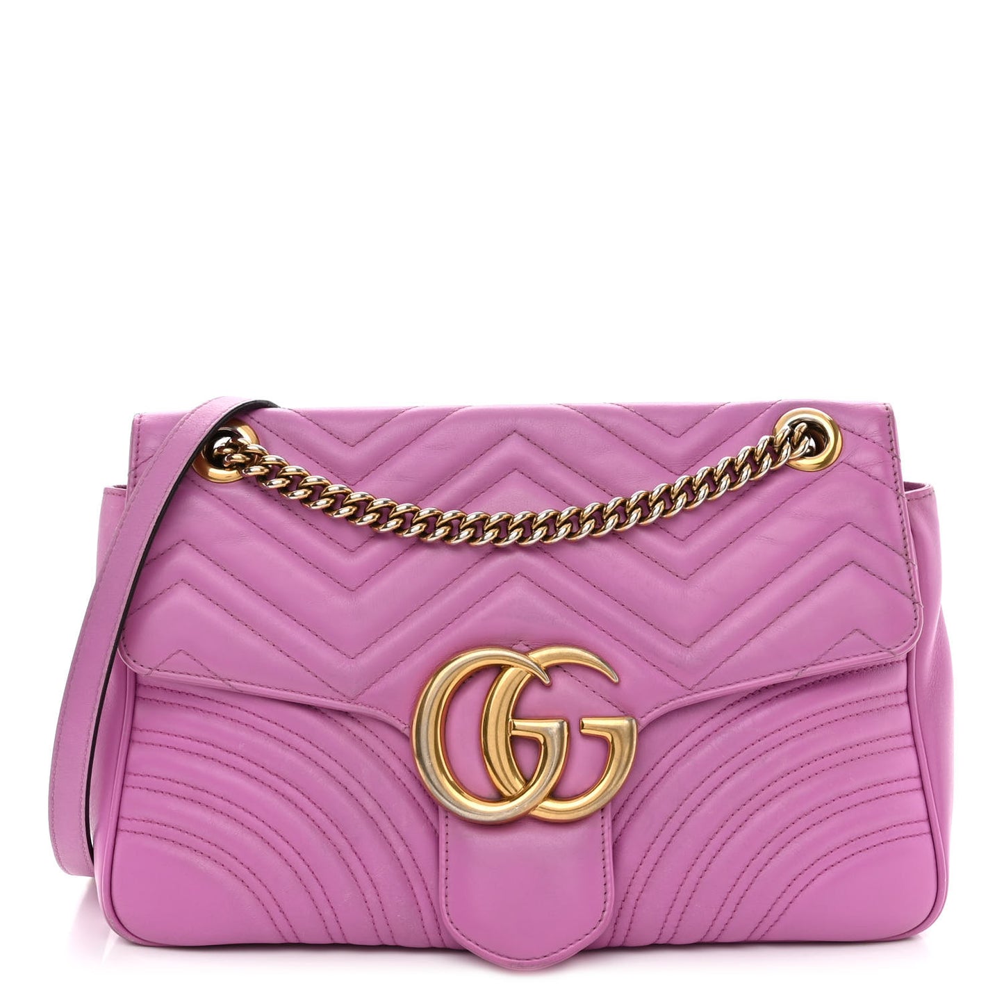 Calfskin Matelasse Medium GG Marmont Shoulder Bag Candy Mousse