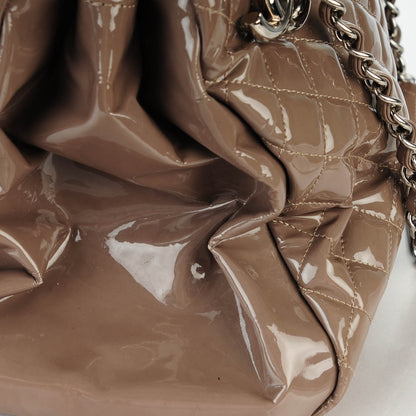 Chanel Patent Quilted Large Just Mademoiselle Bowling Bag Grey 9 of 10