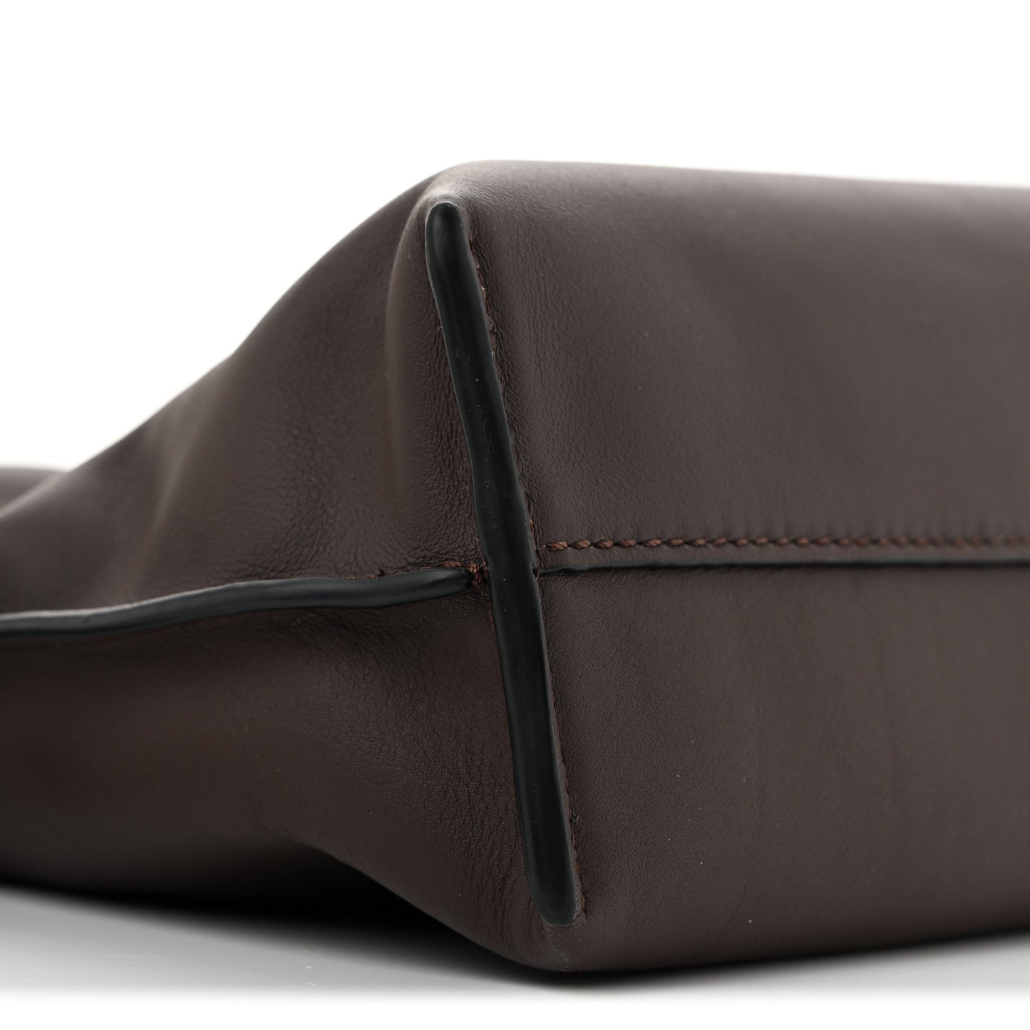 Calfskin Mini Flamenco Knot Clutch Chocolate
