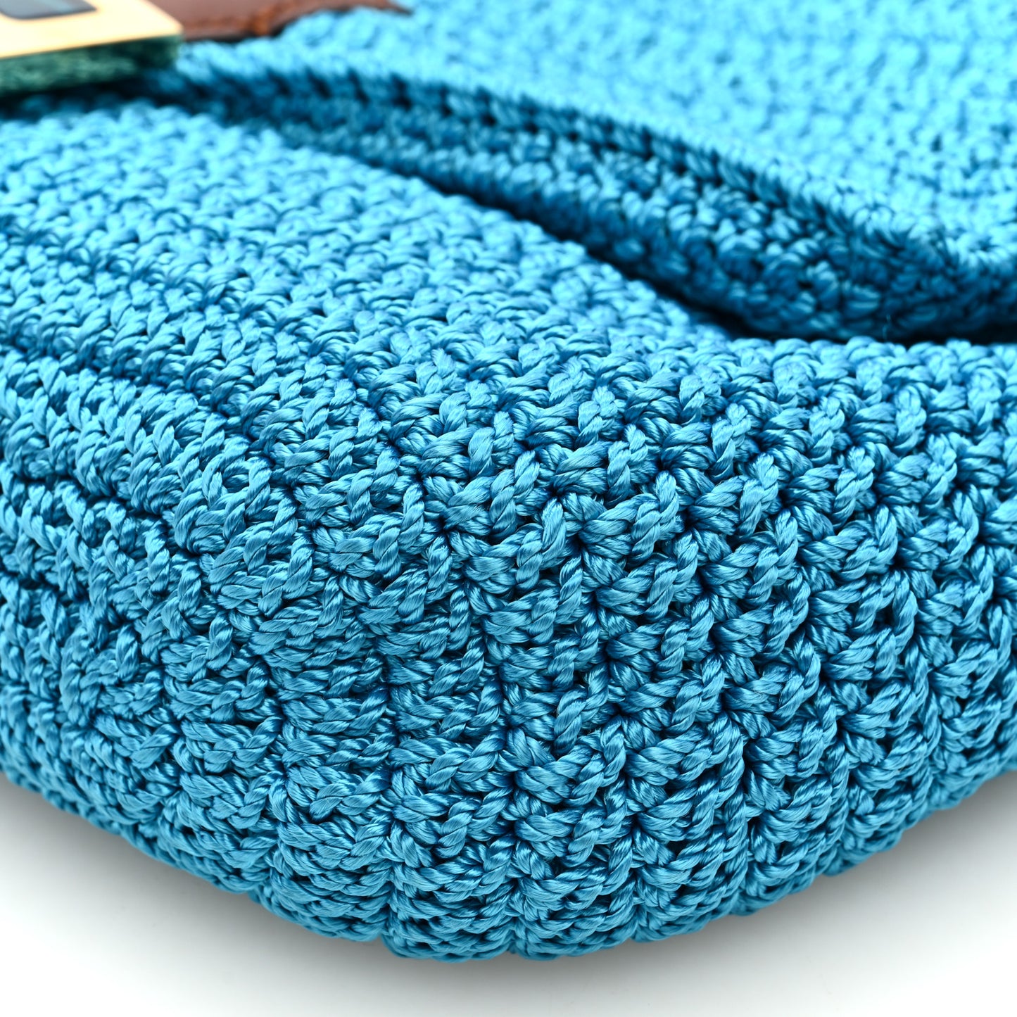 Fabric Crochet Vitello Grace Plexiglass Baguette Cyber Blue Ghianda