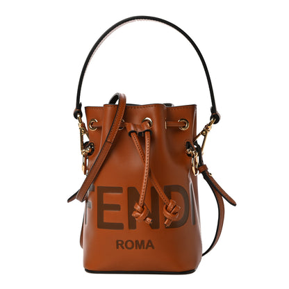 Fendi Vitello King F is Fendi Logo Embossed Mini Mon Tresor Bucket Bag Cuoio 1 of 10