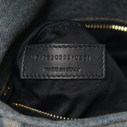 Saint Laurent Denim Quilted Toy Loulou Puffer Monogram Chain Satchel Rodeo Blue 7 of 9