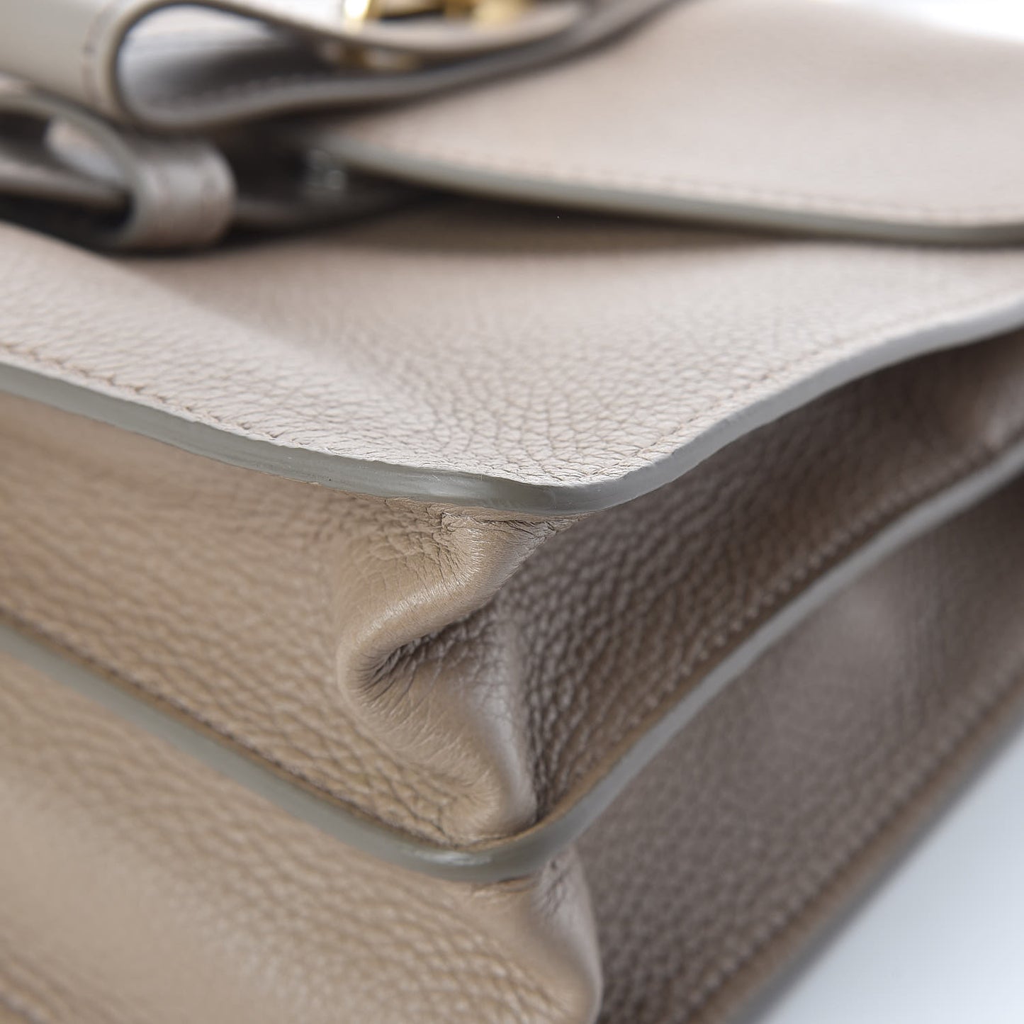 Shiny Grained Calfskin Medium Aby Day Shoulder Bag Motty Grey