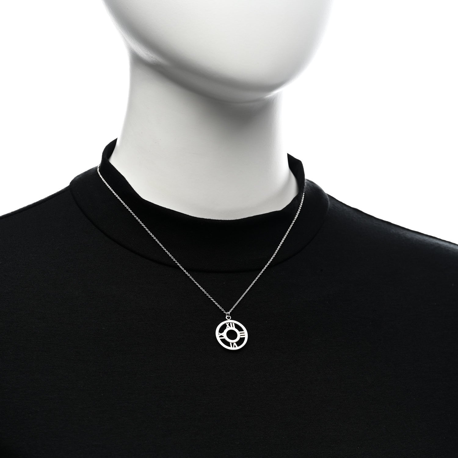 Tiffany Sterling Silver Medium Atlas Open Pendant Necklace 2 of 5