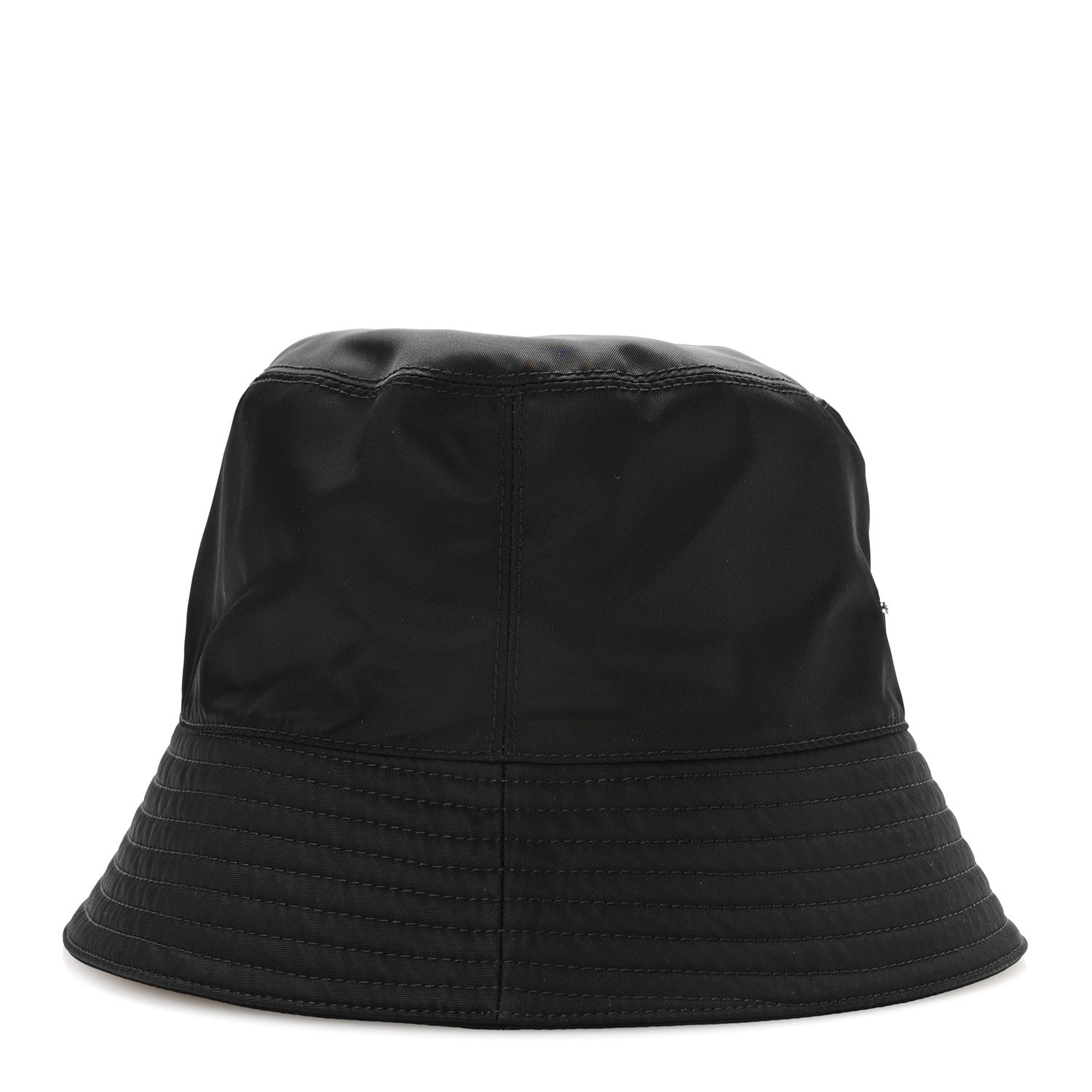 Prada Re-Nylon Metal Triangle Logo Womens Bucket Hat L Black 5 of 9