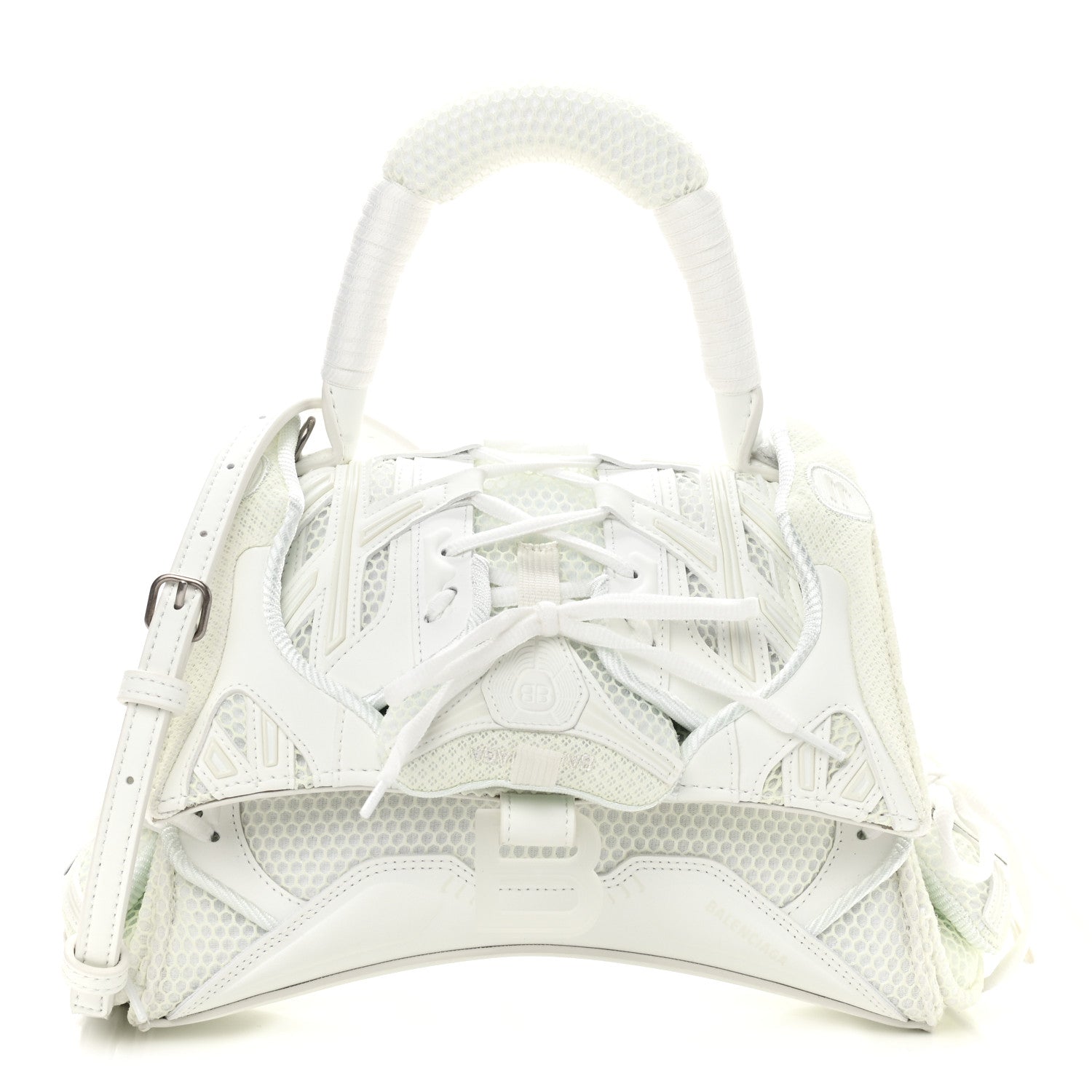 Balenciaga Faux Calfskin Fabric Glow In The Dark Small Sneakerhead Top Handle Bag White 1 of 9
