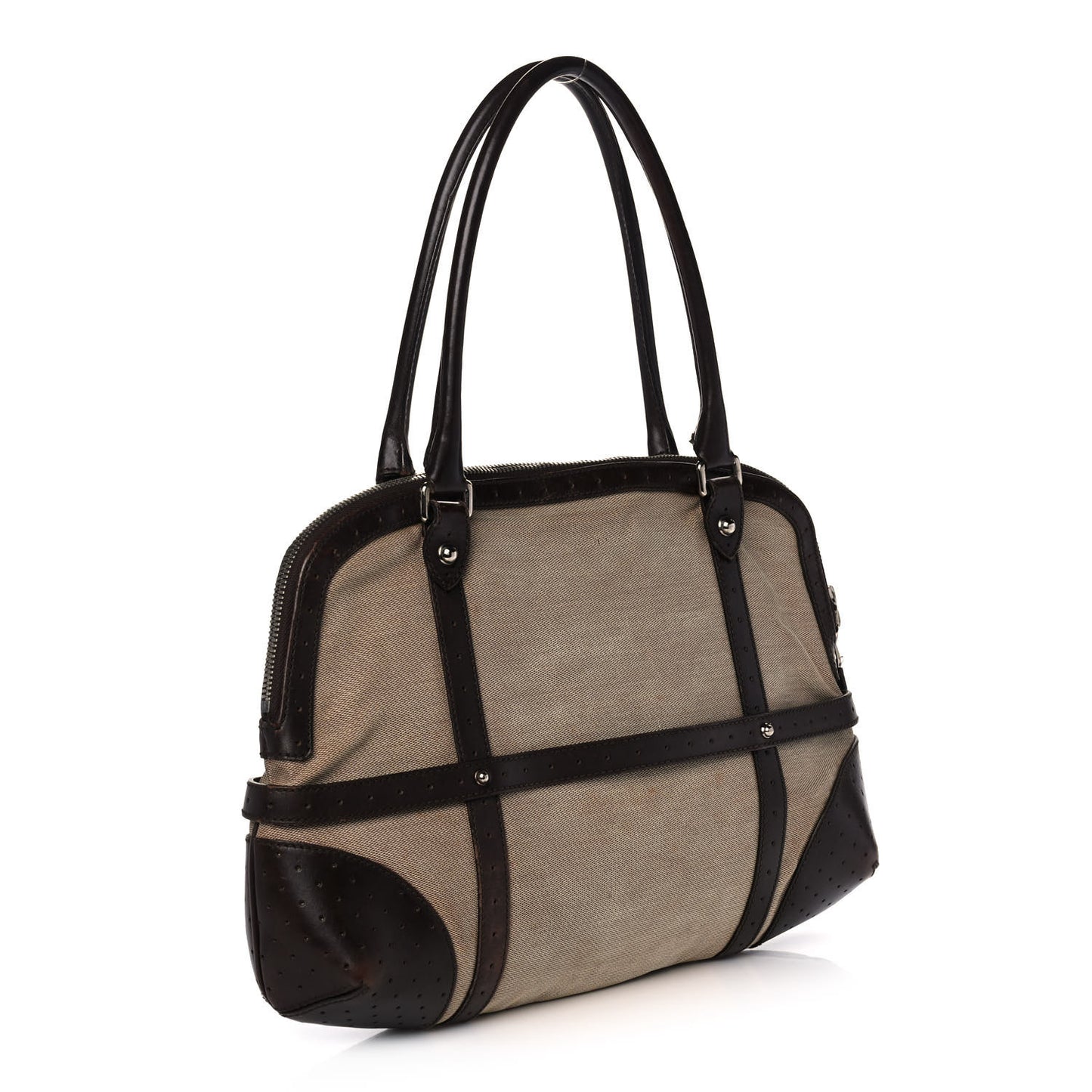 Canvas Web GG Reins Shoulder Bag Brown