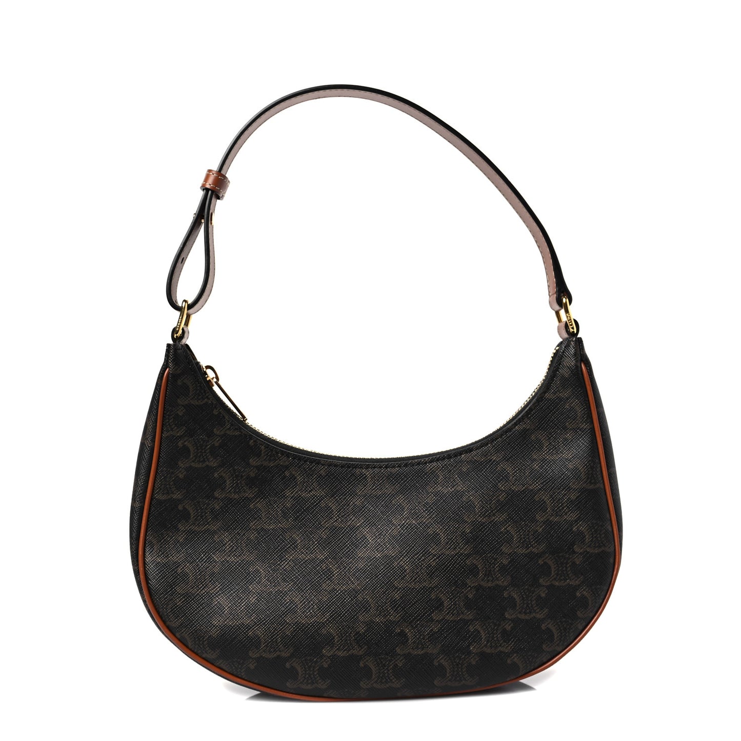 Triomphe Canvas Calfskin Ava Shoulder Bag Tan
