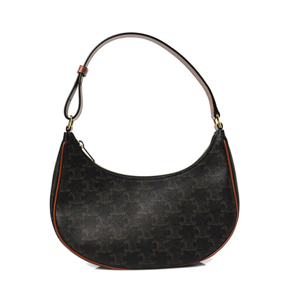 Celine Triomphe Canvas Calfskin Ava Shoulder Bag Tan 1 of 7