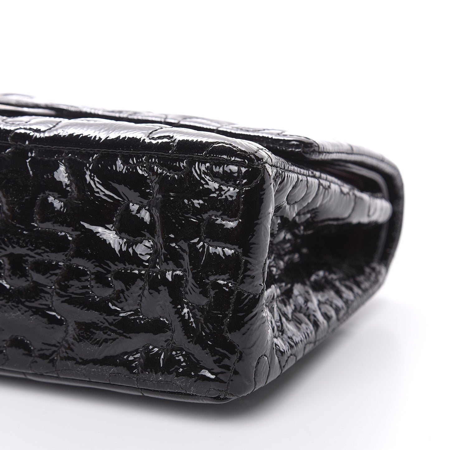 Crackled Patent Calfskin Puzzle 2.55 Reissue 226 Flap Black