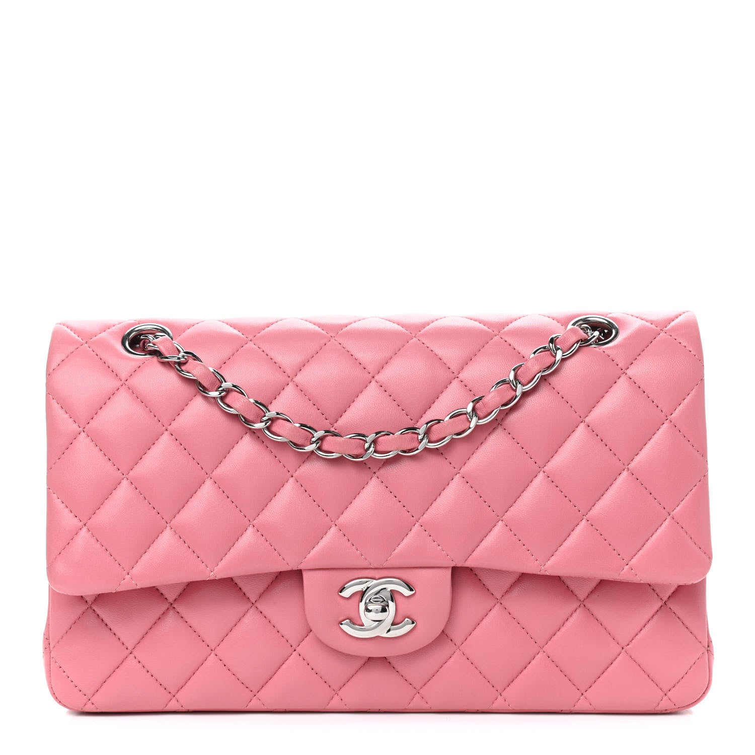 Chanel Lambskin Quilted Medium Double Flap Pink 1 of 13