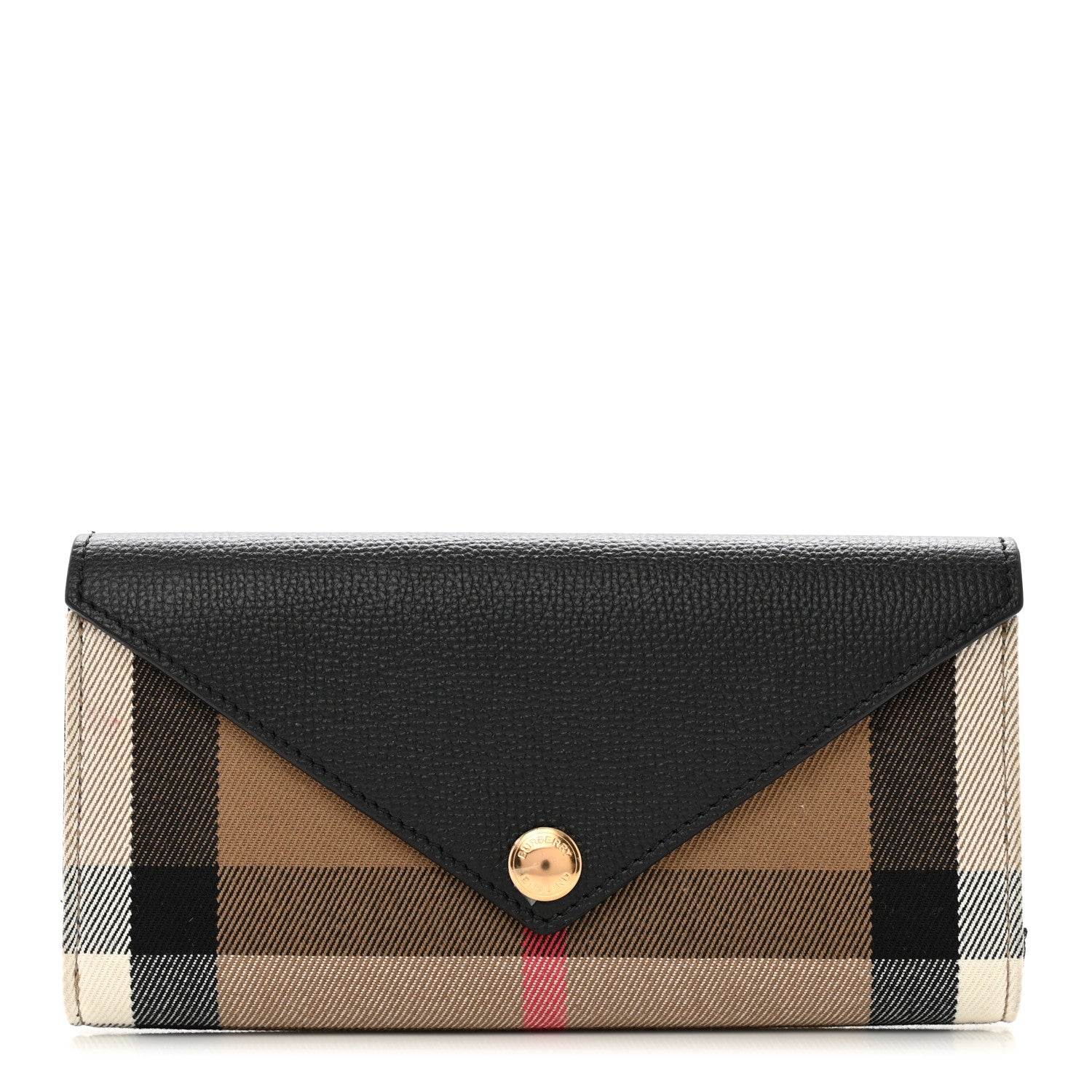 Burberry Vintage Check Grain Calfskin Halton Wallet Black 1 of 7
