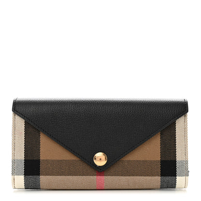 Burberry Vintage Check Grain Calfskin Halton Wallet Black 1 of 7
