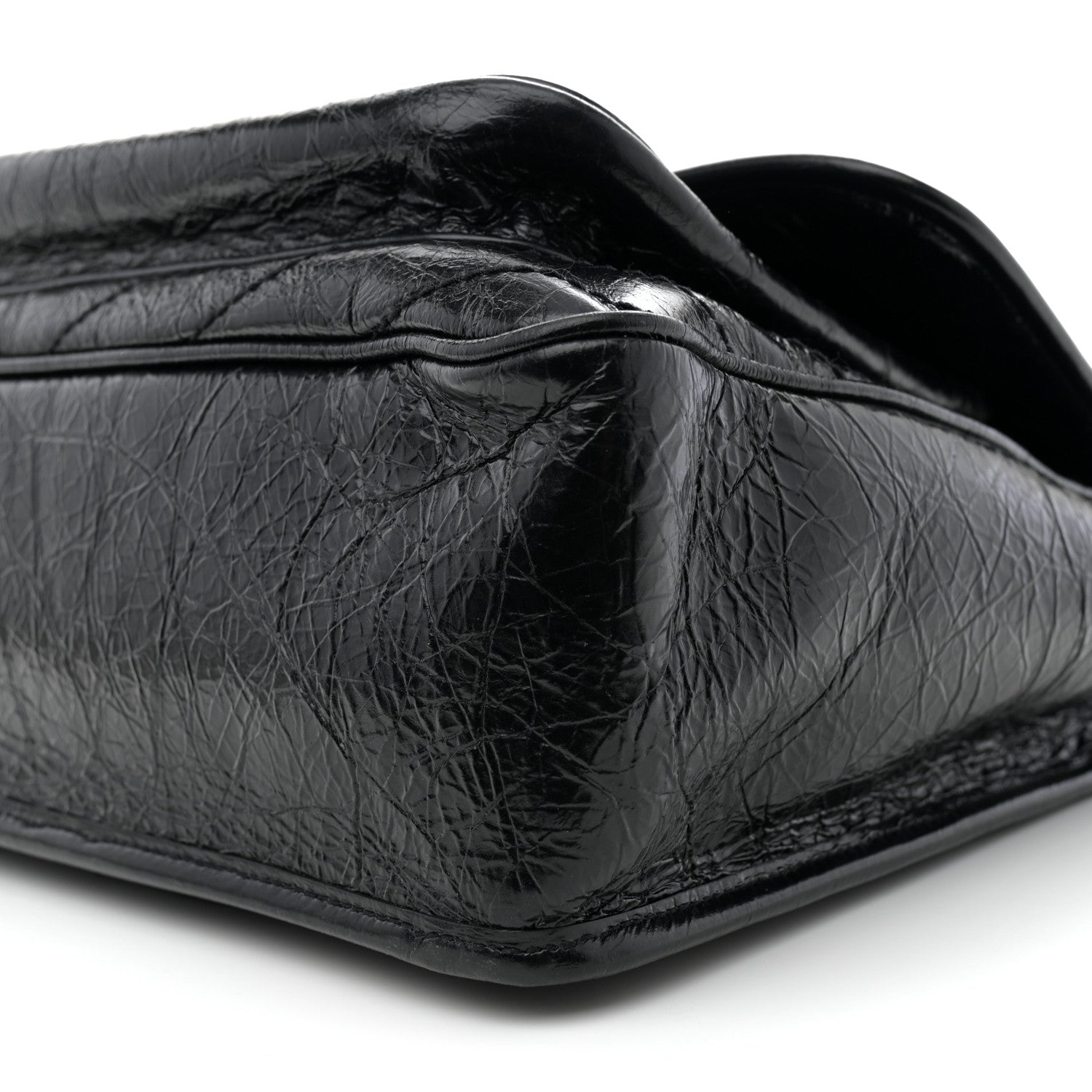 Saint Laurent Crinkled Calfskin Matelasse Monogram Large Niki Chain Satchel Black 10 of 11