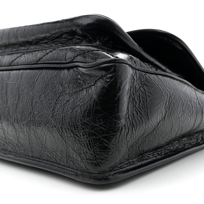 Saint Laurent Crinkled Calfskin Matelasse Monogram Large Niki Chain Satchel Black 10 of 11