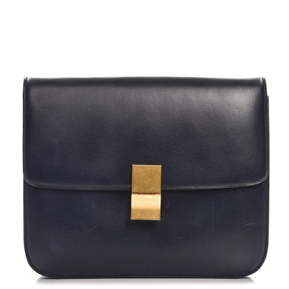 Celine Smooth Calfskin Large Classic Box Flap Bag Navy 1 of 11