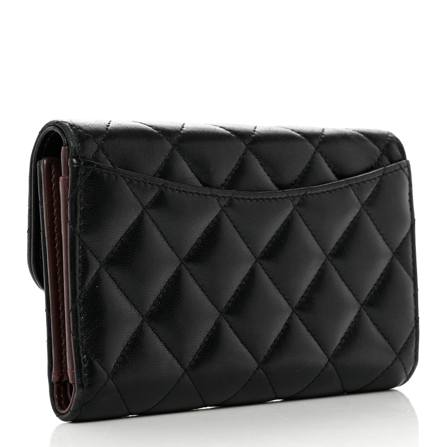 Chanel Lambskin Quilted Small Flap Wallet Black 3 of 7