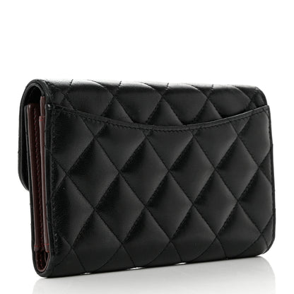 Chanel Lambskin Quilted Small Flap Wallet Black 3 of 7