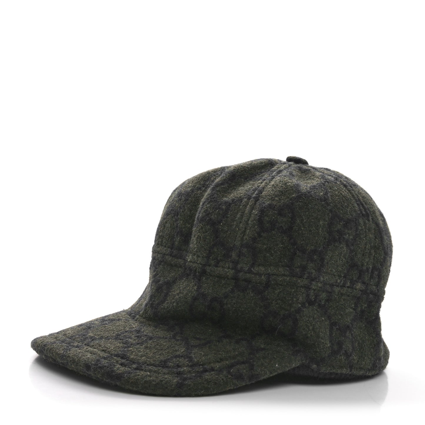 Covered Wool GG Monogram Tassel Cap L Green Blue
