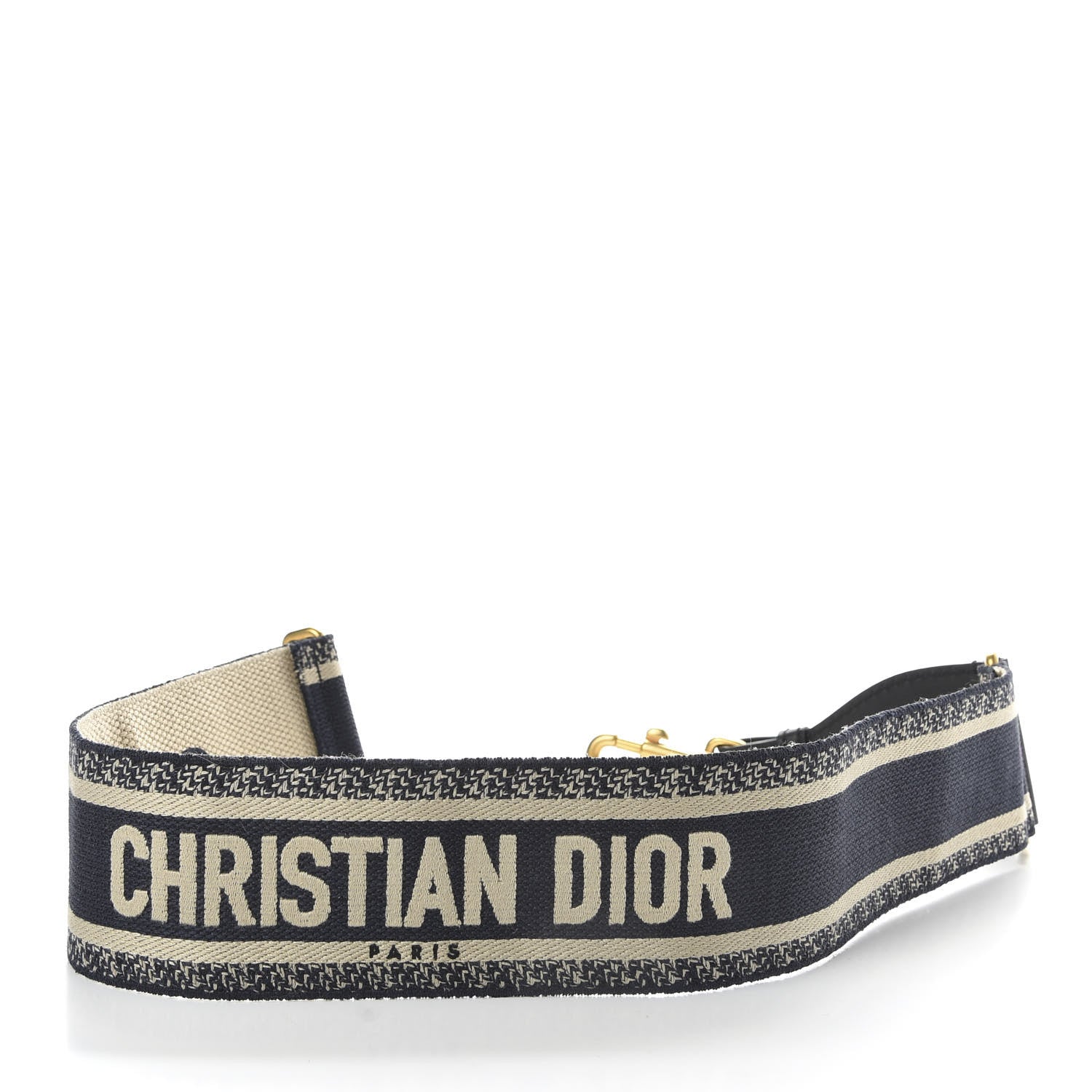 Christian Dior Canvas Embroidered Shoulder Strap Blue 3 of 5